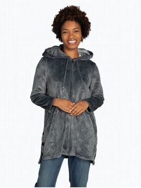 Lug Women's Huddle Zip Lounger 1XL Fog Grey NWT